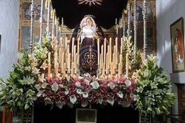 Los 8 pasos de la procesión del Viernes Santo, a punto en la Basílica de Telde (Foto TA)